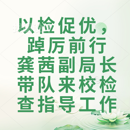 以檢促優(yōu)，踔厲前行 | 龔茜副局長(zhǎng)帶隊(duì)來(lái)校檢查指導(dǎo)工作